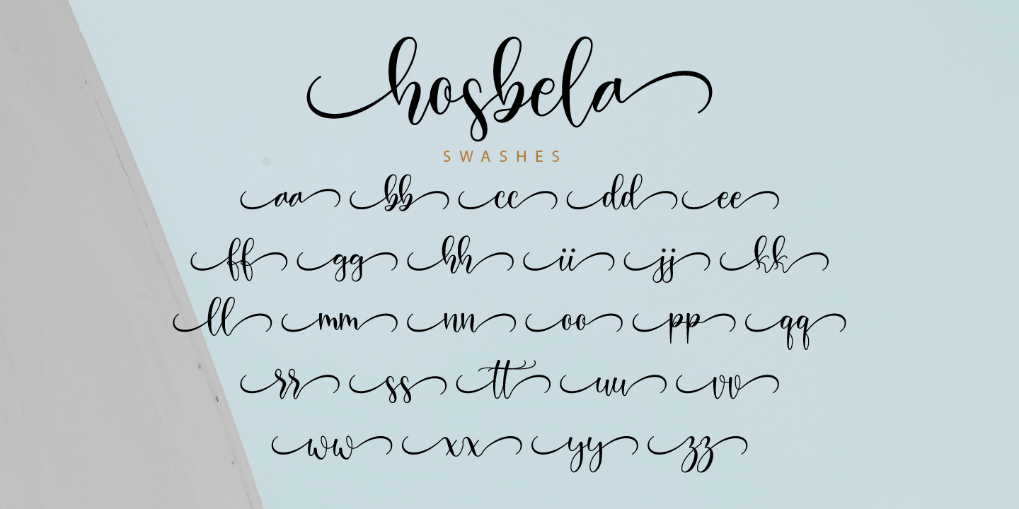 Beispiel einer Hosbela Regular-Schriftart